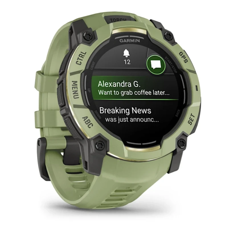 Išmanusis laikrodis Garmin Instinct 3 – 50 mm, AMOLED Paparčio žalios spalvos