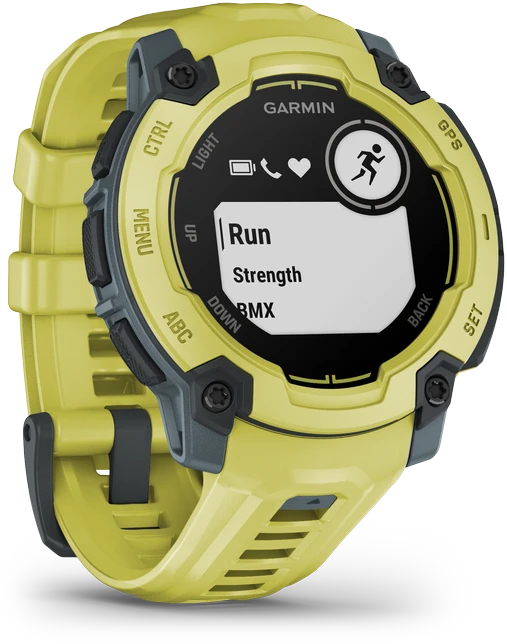 Išmanusis laikrodis Garmin Instinct E – 45 mm, Su laimo spalvos dirželiu