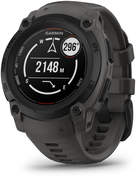 Išmanusis laikrodis Garmin Instinct E, 40 mm Juodas su anglies spalvos dirželiu