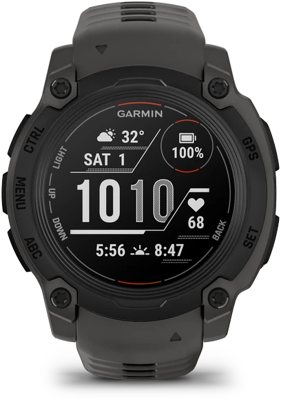 Išmanusis laikrodis Garmin Instinct E, 40 mm Juodas su anglies spalvos dirželiu