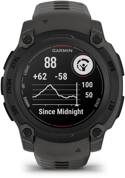 Išmanusis laikrodis Garmin Instinct E, 40 mm Juodas su anglies spalvos dirželiu