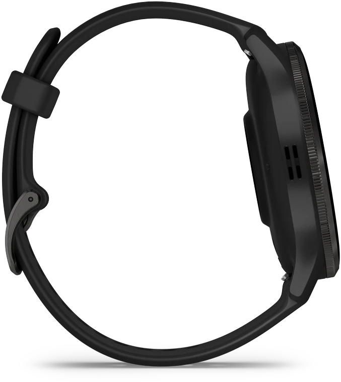 Išmanusis laikrodis Garmin Venu® 3, 45 mm, Skalūno spalvos nerūdijančiojo plieno apvadas, su juodu korpusu ir silikoniniu dirželiu