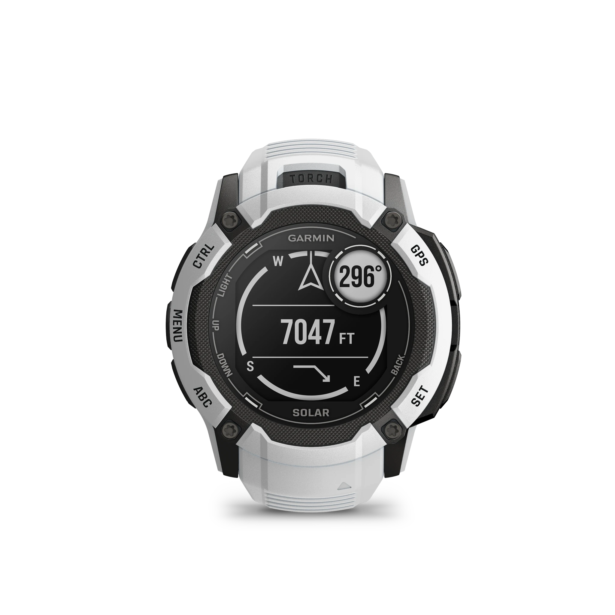 Išmanusis laikrodis Garmin Instinct 2X Solar, Juodos ir baltos spalvų korpusas su baltos spalvos dirželiu