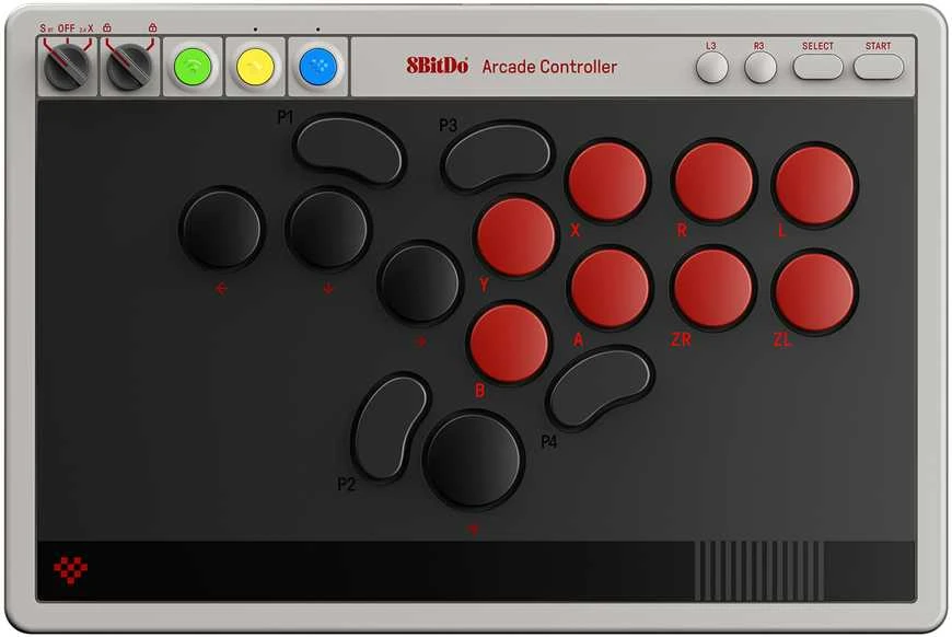 8Bitdo – Arkadinių žaidimų valdiklis – pilkas