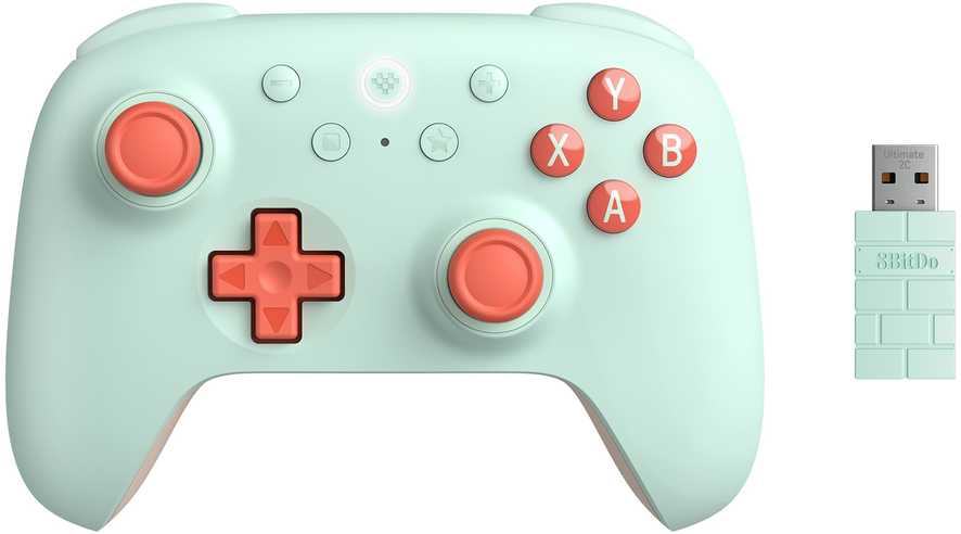 Belaidis žaidimų pultas 8BitDo Ultimate 2C Wireless | spalva: mėtų/raudona
