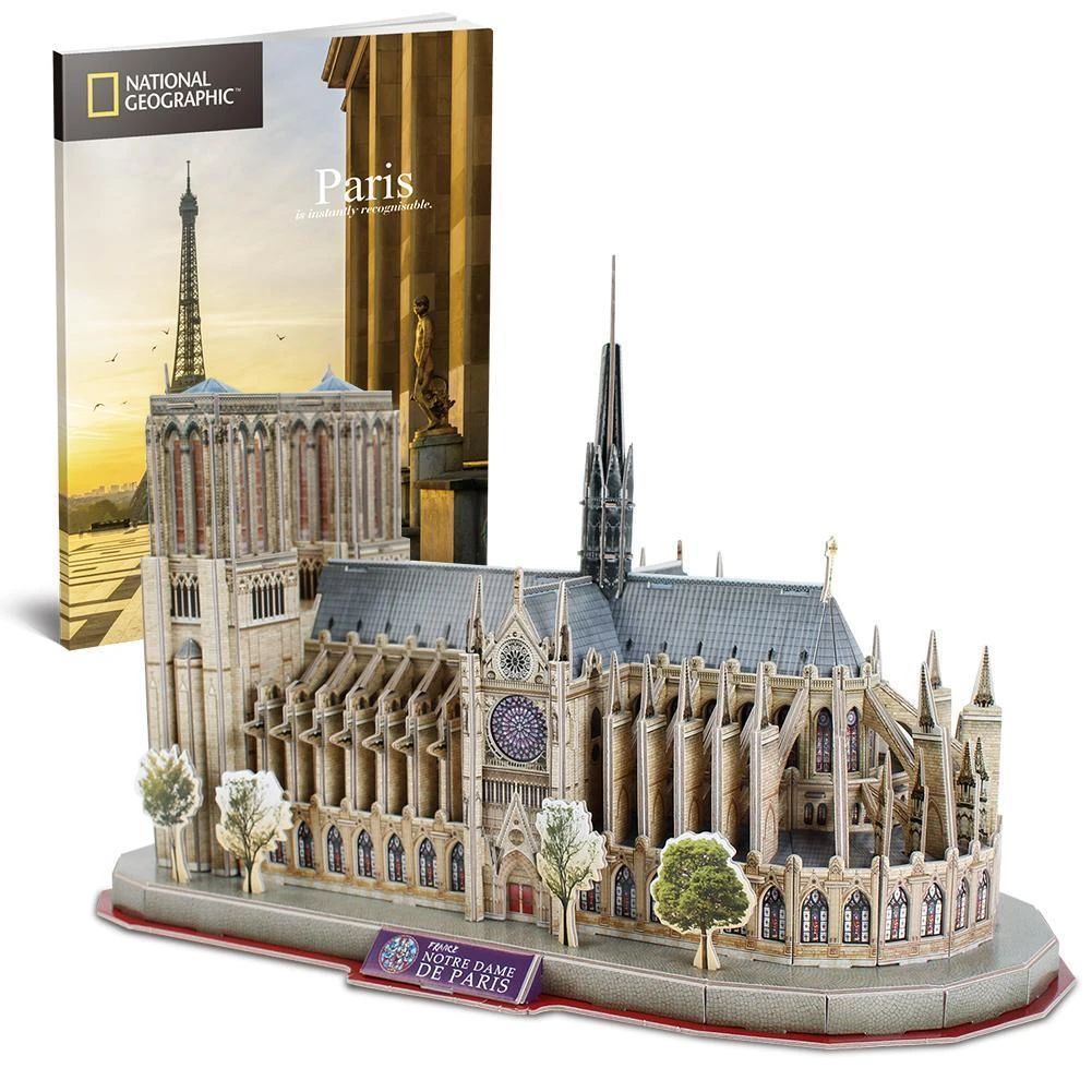 CUBICFUN 3D dėlionė iš serijos „National Geographic“ - „Noterdamo katedra“ aprašymas - Prekės nuotrauka