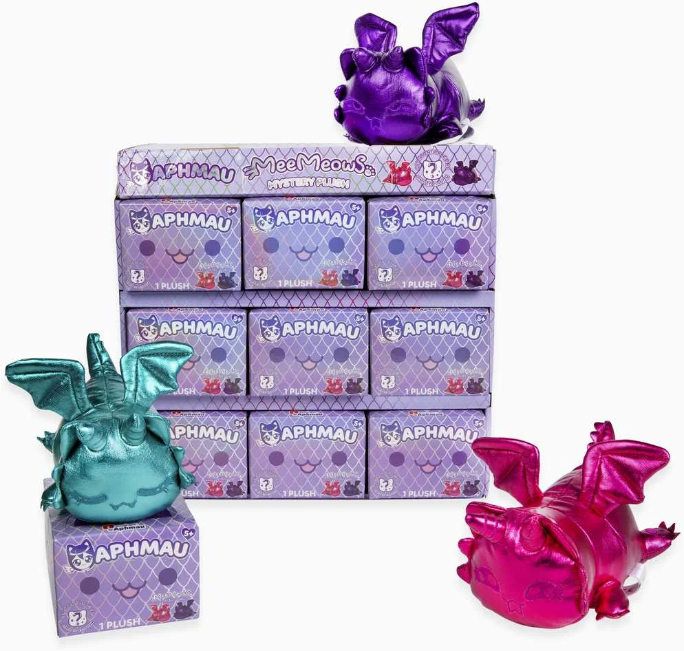 APHMAU MeeMeow Paslaptingas pliušinis kačiukas „Dragons“, 15 cm