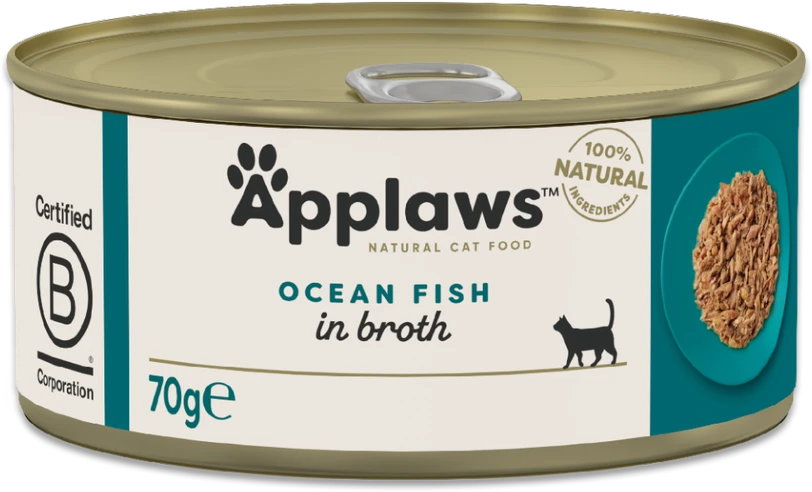 APPLAWS Ocean žuvis in Broth – šlapias kačių maistas – 70g