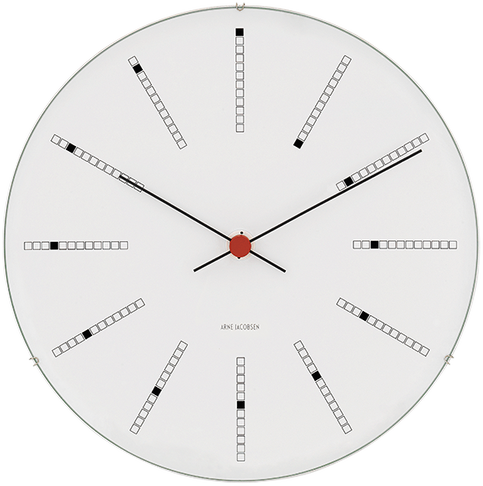 Arne Jacobsen Clocks Arne Jacobsen - Bankininkų sieninis laikrodis - Ø21 cm - Baltas
