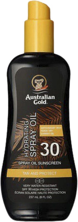 Australian Gold Hydrating Purškiklis Oil Sunscreen SPF 30 With Carrot Oil purškiamas apsauginis aliejus nuo saulės, 237 ml