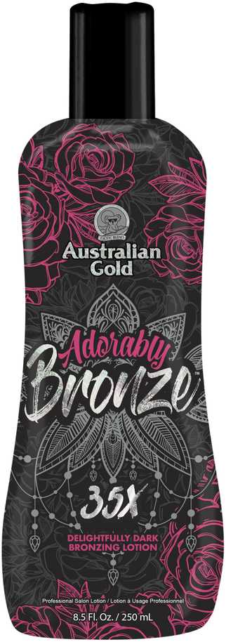 Australian Gold Adorably Black 35x Delightfully Dark Bronzing Lotion Įdegį skatinantis losjonas deginimuisi soliariume, 250 ml