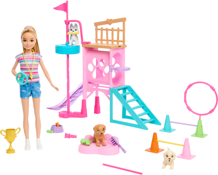 Lėlė Barbie and Stacie Puppy Obstacle Course HRM10 Mattel
