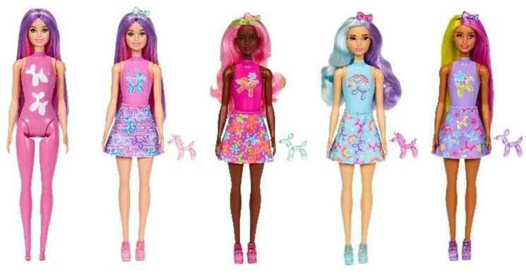Mattel Barbie spalvų atskleidžiančių balionų gyvūnų spalvinga staigmenos lėlė + aksesuarai