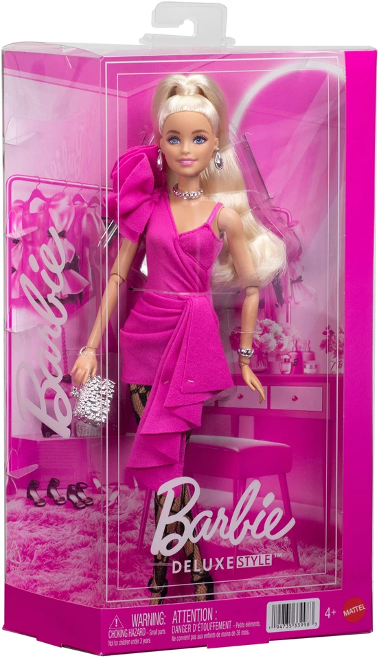Mattel BARBIE DELUXE FASHIONISTAS mados lėlė rožine suknele (JJN73)
