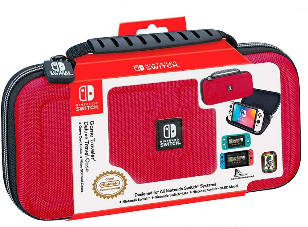 Big Ben Oficialus „Bigben Nintendo Switch Interactive“ prabangus kelioninis dėklas – raudonas