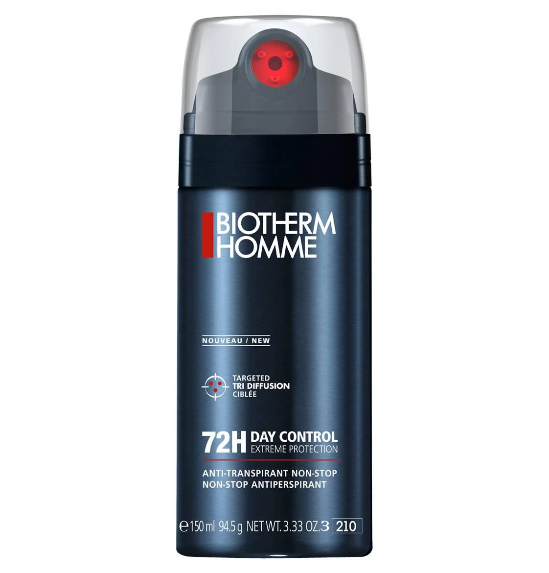 Biotherm Homme 72H purškiamas dezodorantas su raudonu purkštuku