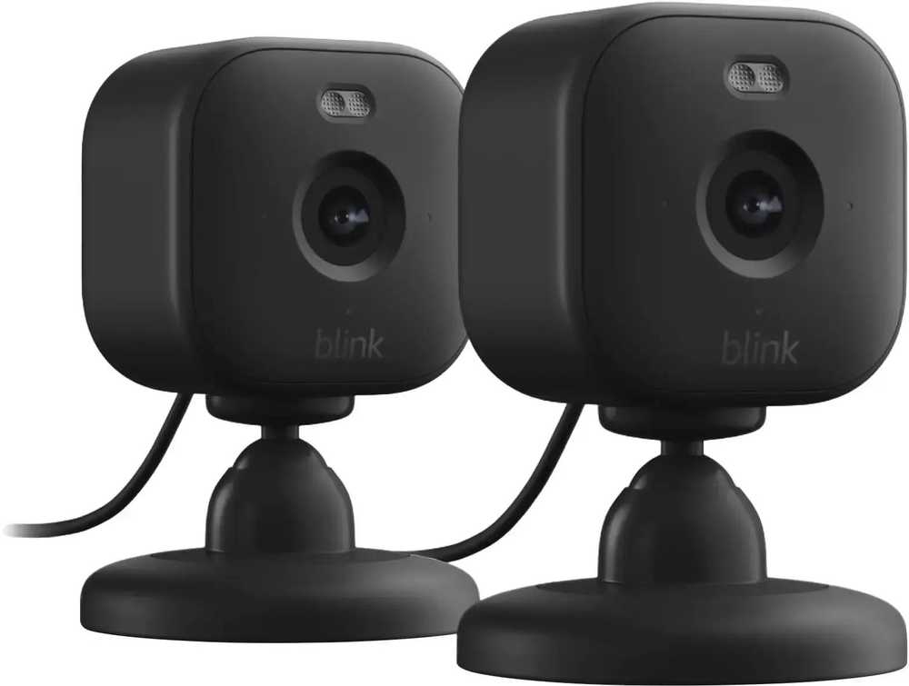 Amazon Blink - „Mini 2“ išmanioji vidaus apsaugos kamera, 2 vnt., juodos spalvos rinkinys