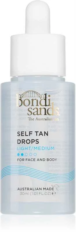 Bondi Sands Self Tan Drops savaiminio įdegio lašai veidui ir kūnui, atspalvis: Ligth-Medium, 30 ml