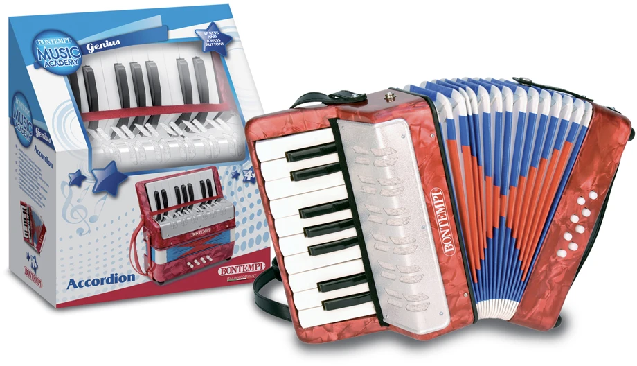 Bontempi akordeonas su 17 klavišų ir medine konstrukcija