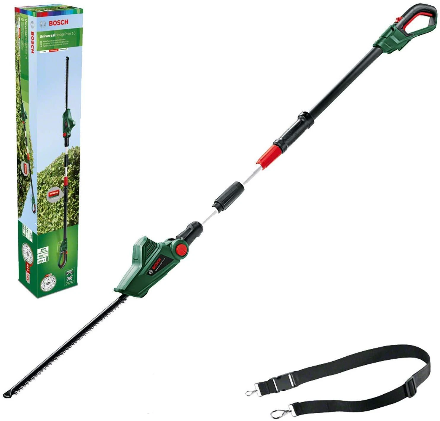Bosch UniversalHedgePole 18 Akumuliatorinės teleskopinės gyvatvorių žirklės (Be akumuliatoriaus ir kroviklio) 06008B3001