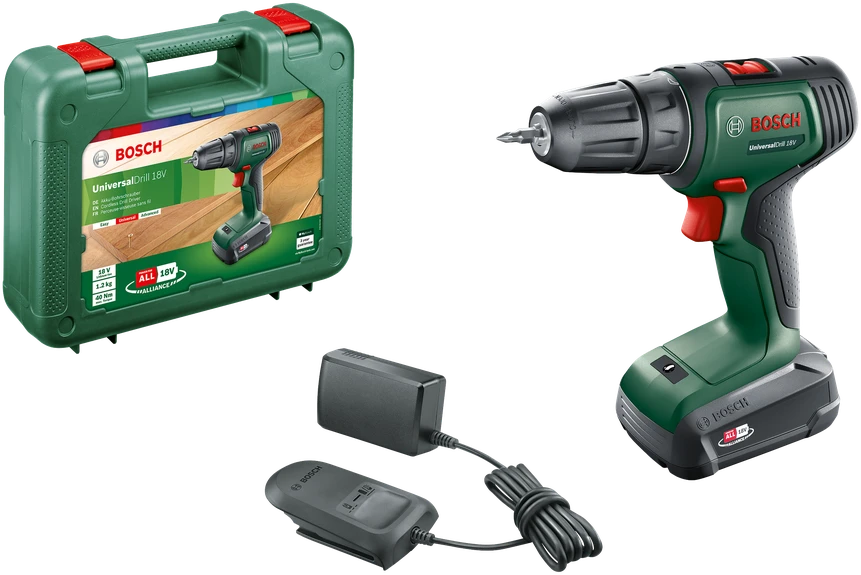 Bosch Universal Drill 18V (1x1,5 akumuliatorius) Akumuliatorinis dviejų greičių gręžtuvas - suktuvas