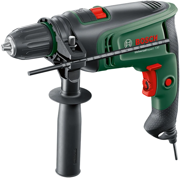Smūginis gręžtuvas Bosch UniversalImpact 730 / Verpackung: Kunststoffkoffer
