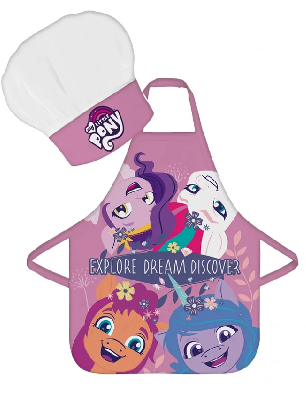 Hasbro "My Little Pony" 2 dalių vaikiškos prijuostės ir kepurės rinkinys