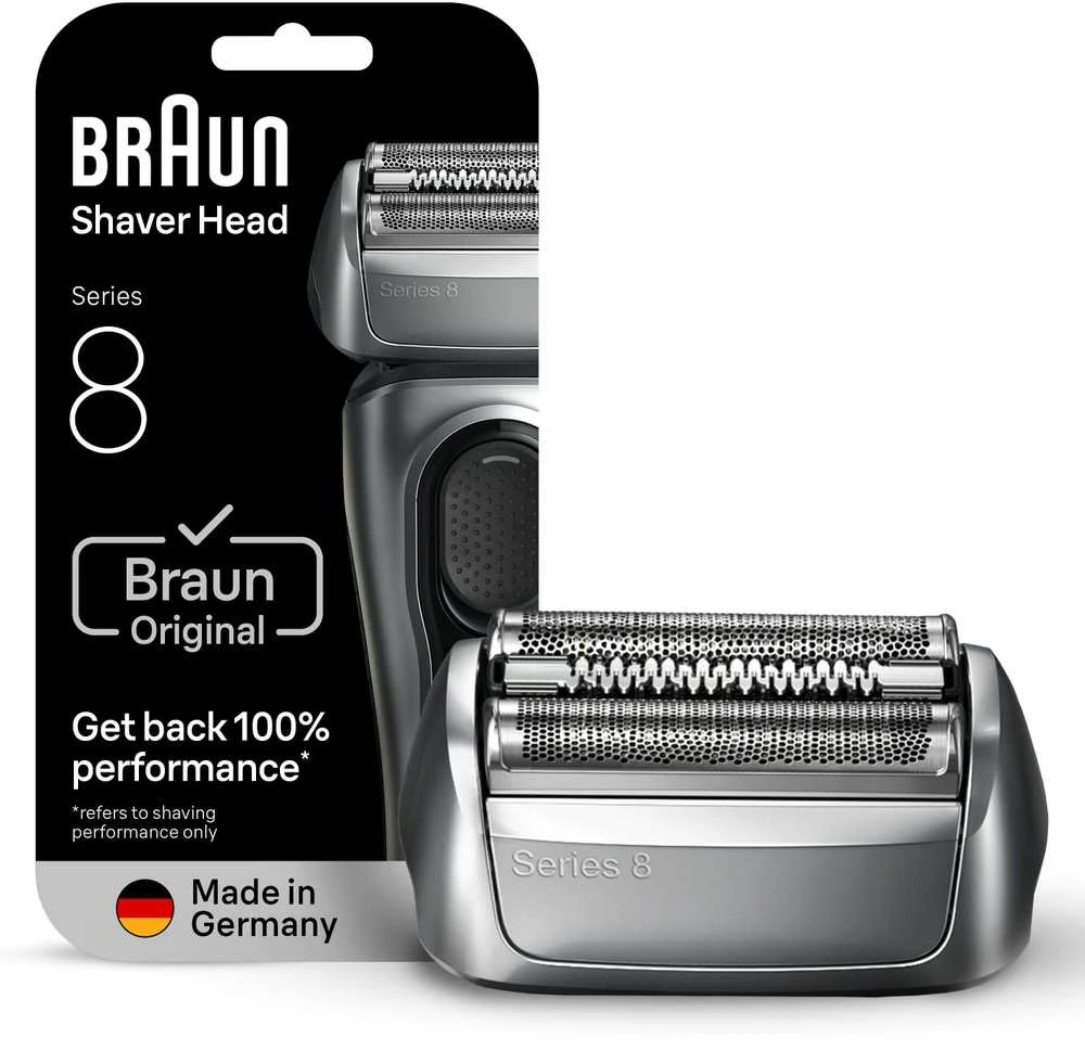 Barzdaskutė „Braun“ – 8 serijos elektrinis skustuvas – originali keičiama galvutė, 83 m – sidabrinis