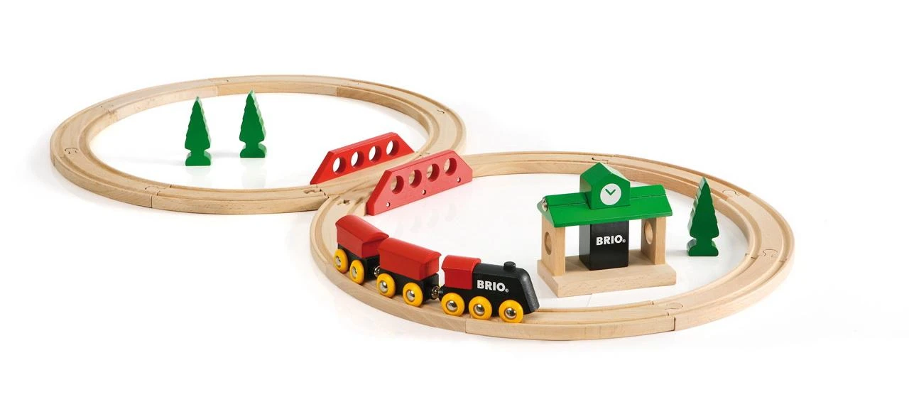 Brio Railway BRIO traukinių rinkinys medinis, 8 dalys, 33028