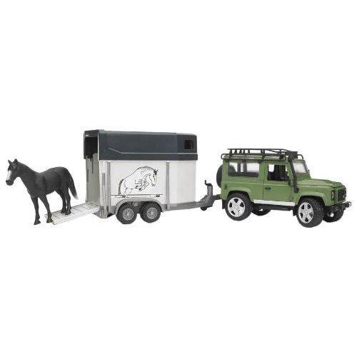 BRUDER džipas Land Rover su arklių priekaba 02592