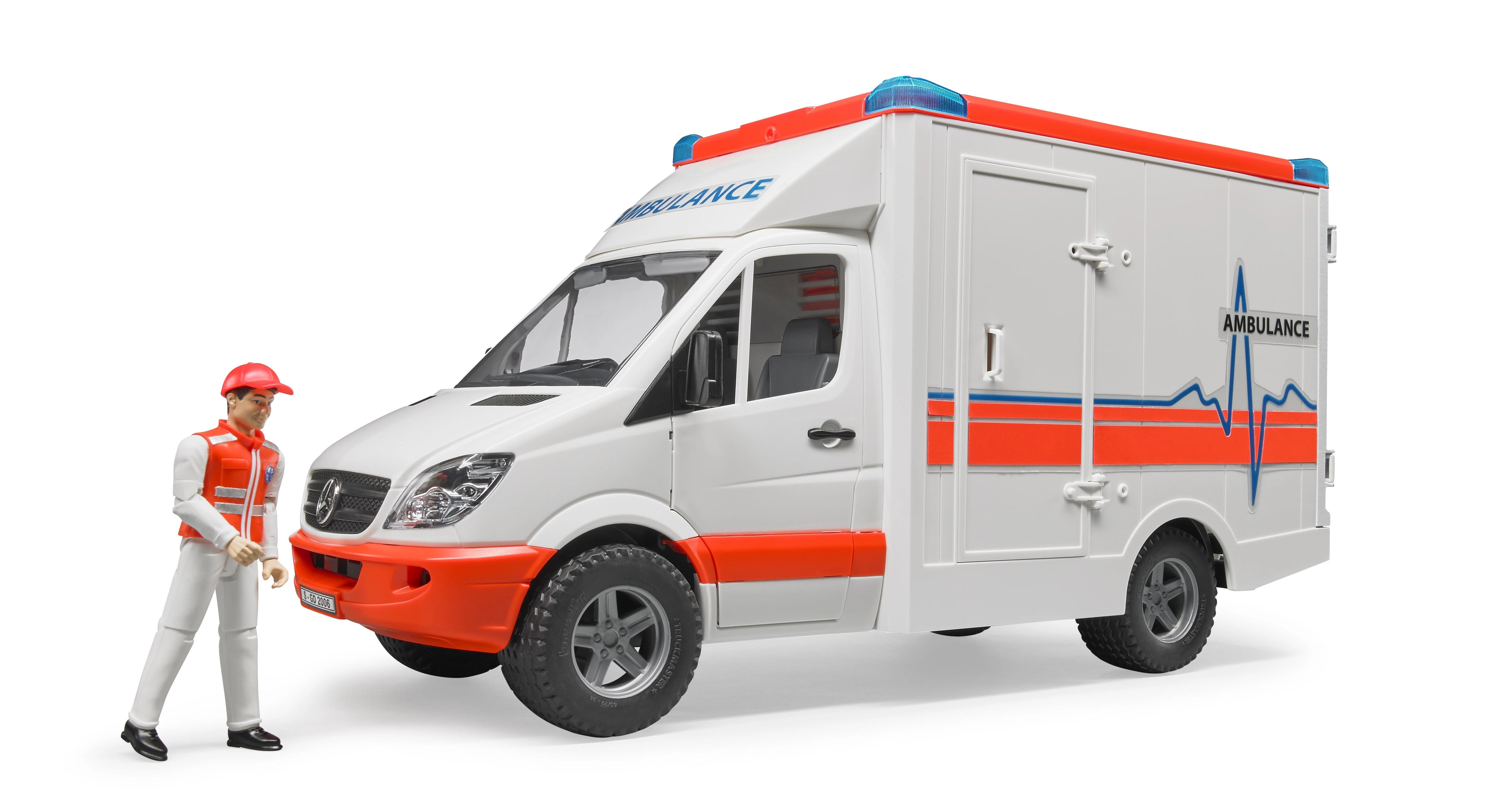 BRUDER greitosios pagalbos automobilis su figūrėle, 02536