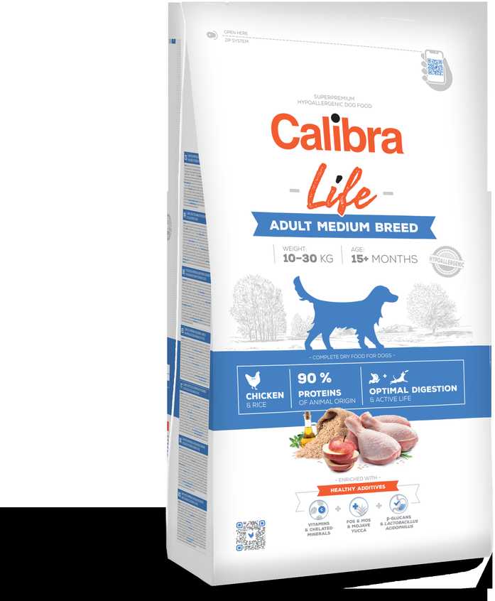 Šunų Maistas - CALIBRA Life Suaugusių Vidutinio Dydžio Veislių Vištienos Sausas 12kg
