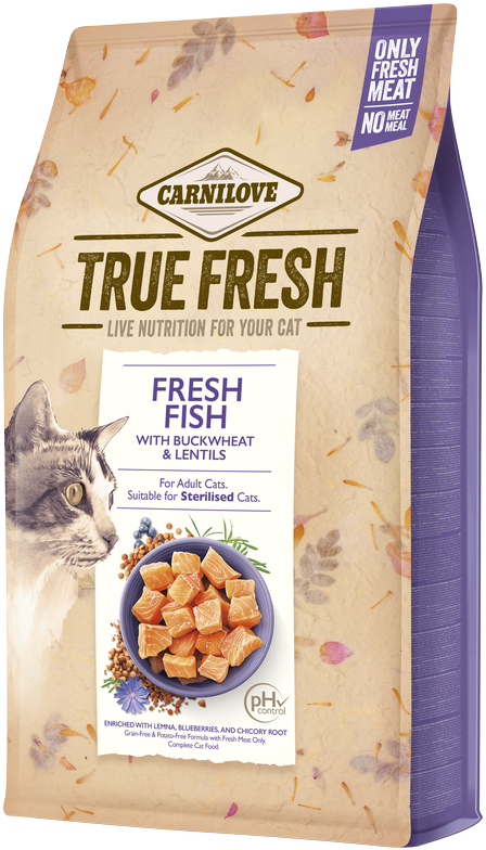 Carni Love True Fresh Cat žuvis sausas maistas katėms 4,80 kg
