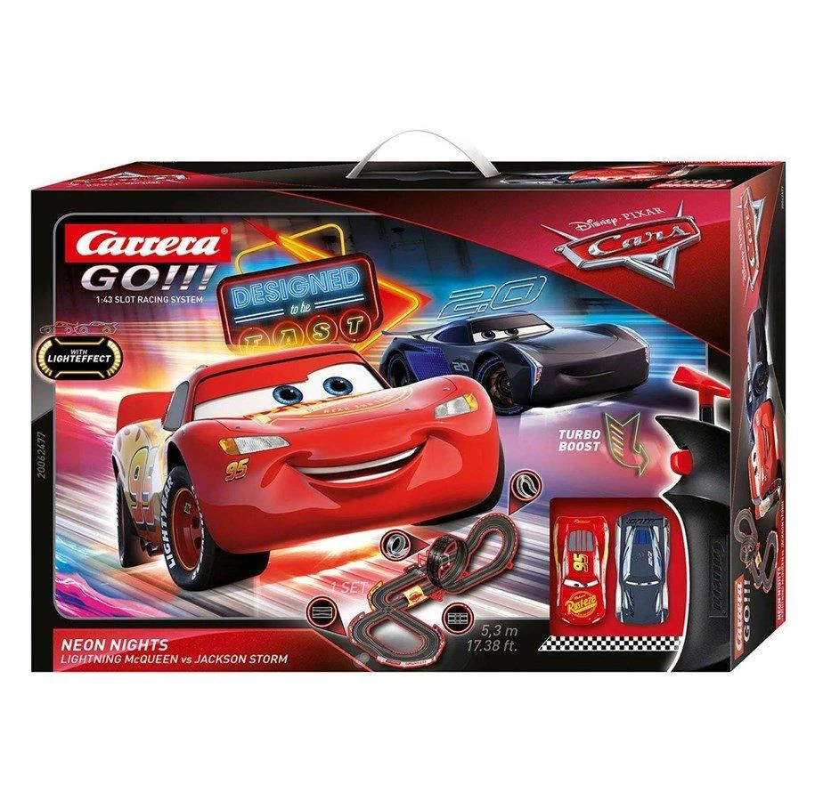 Milly Mally Carrera Go Cars – Neon Nights 5,3 m trasos rinkinys su nuotolinio valdymo automobiliukais