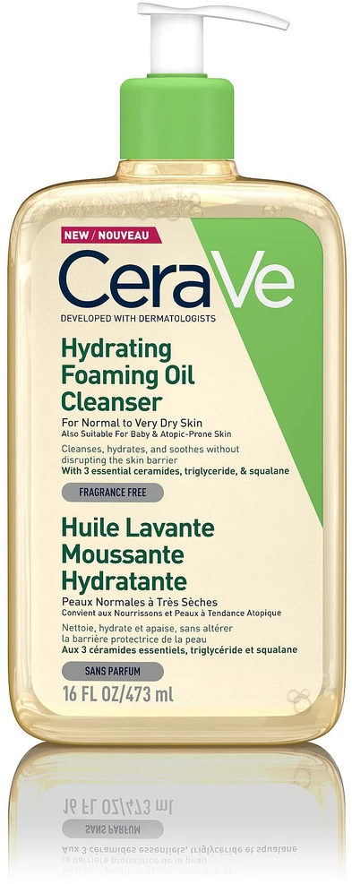 Drėkinamasis putojantis prausimosi aliejus Cerave Hydrating Foaming Oil Cleanser, 473 ml