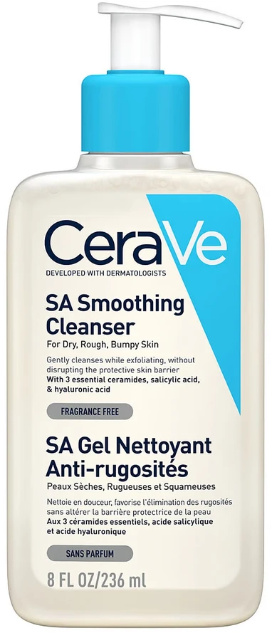 Veido prausiklis sausai ir šiurkščiai odai Cerave SA Smoothing Cleanser, 236 ml