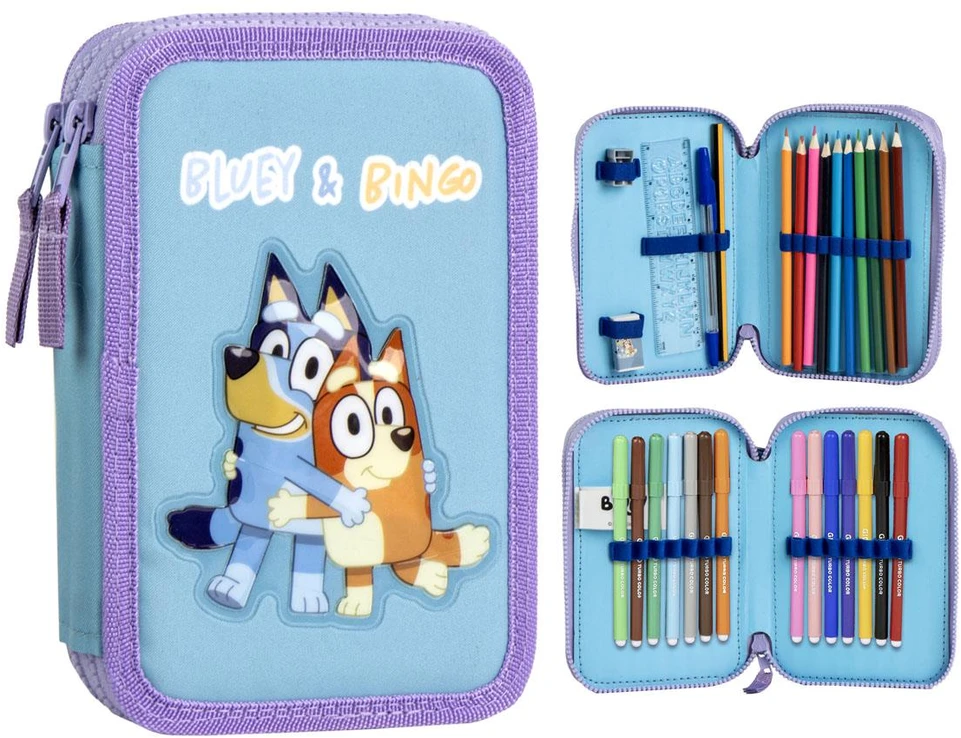 Cerda Bluey užpildytas penalas, 2 skyriai