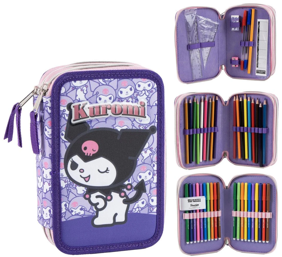 CERDÁ Hello Kitty Kuromi triple pencil case
