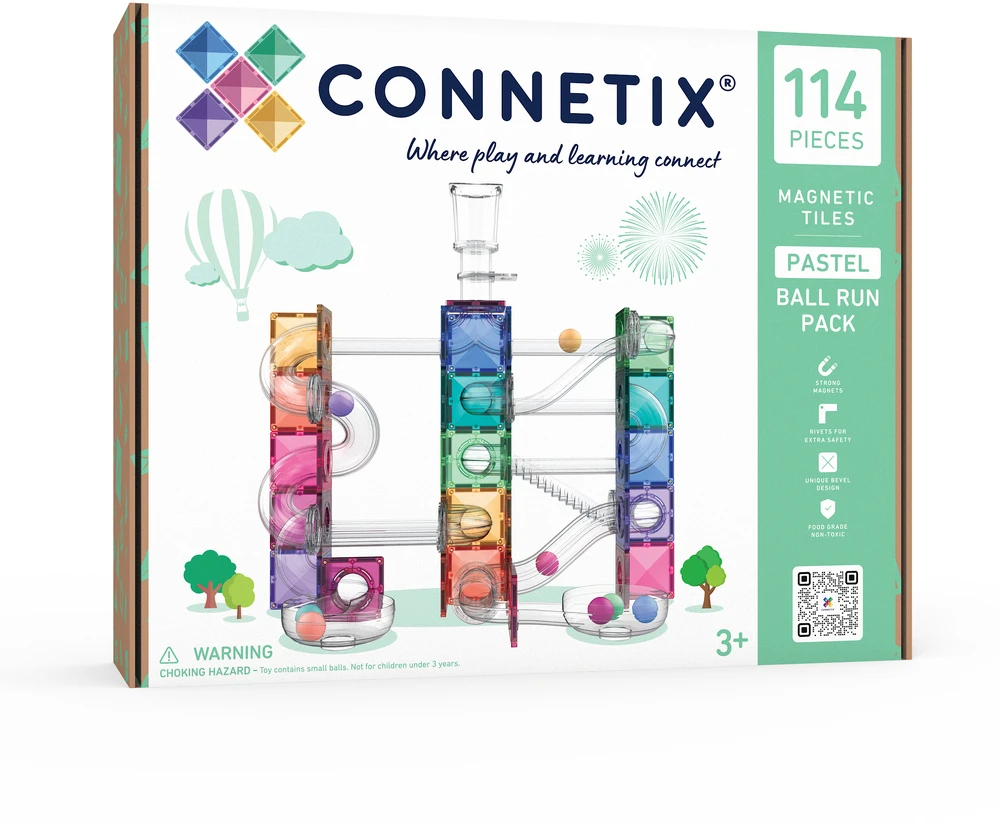 Connetix Ball Run pastelinis rinkinys 114 el.