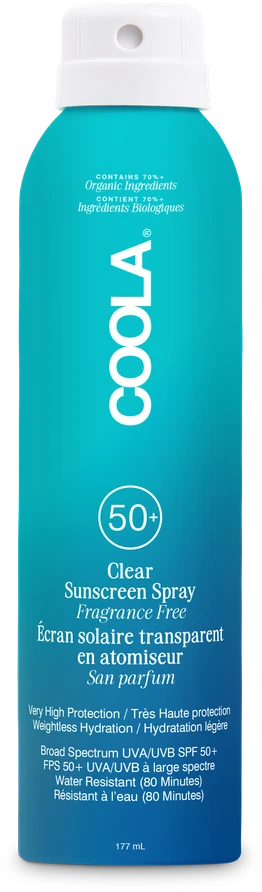 "Coola Classic Body" organinis apsauginis purškiklis nuo saulės Spf50 be kvapiklių 177ml