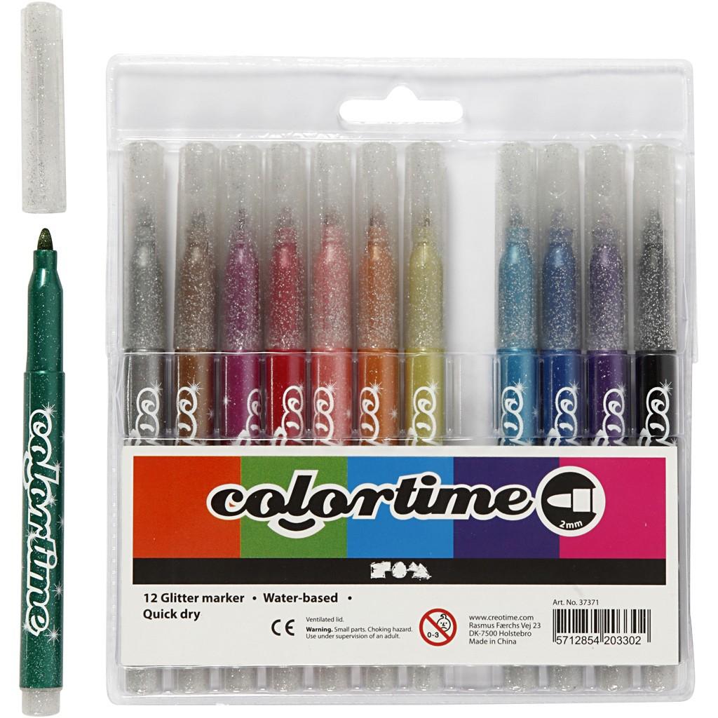 Colortime - Žymeklis 4,2 mm - Blizgučiai - 12 vnt. (37371)