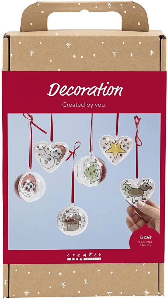 Diy Kit „Pasidaryk pats“ rinkinys – 1 kalėdinių žaisliukų ir širdelių rinkinys