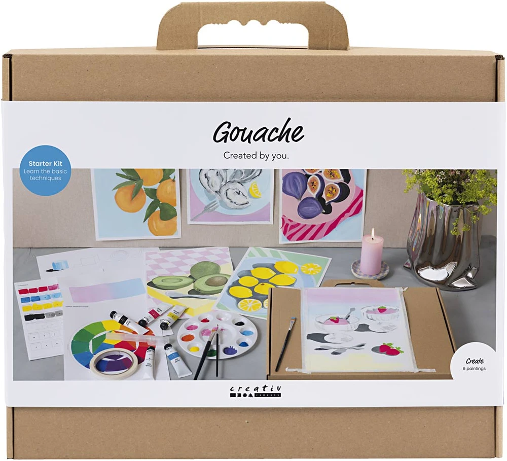 Diy Kit „Pasidaryk pats“ rinkinys – pradedančiųjų rankdarbių rinkinys guašui – paveikslai – įvairios spalvos (977852)
