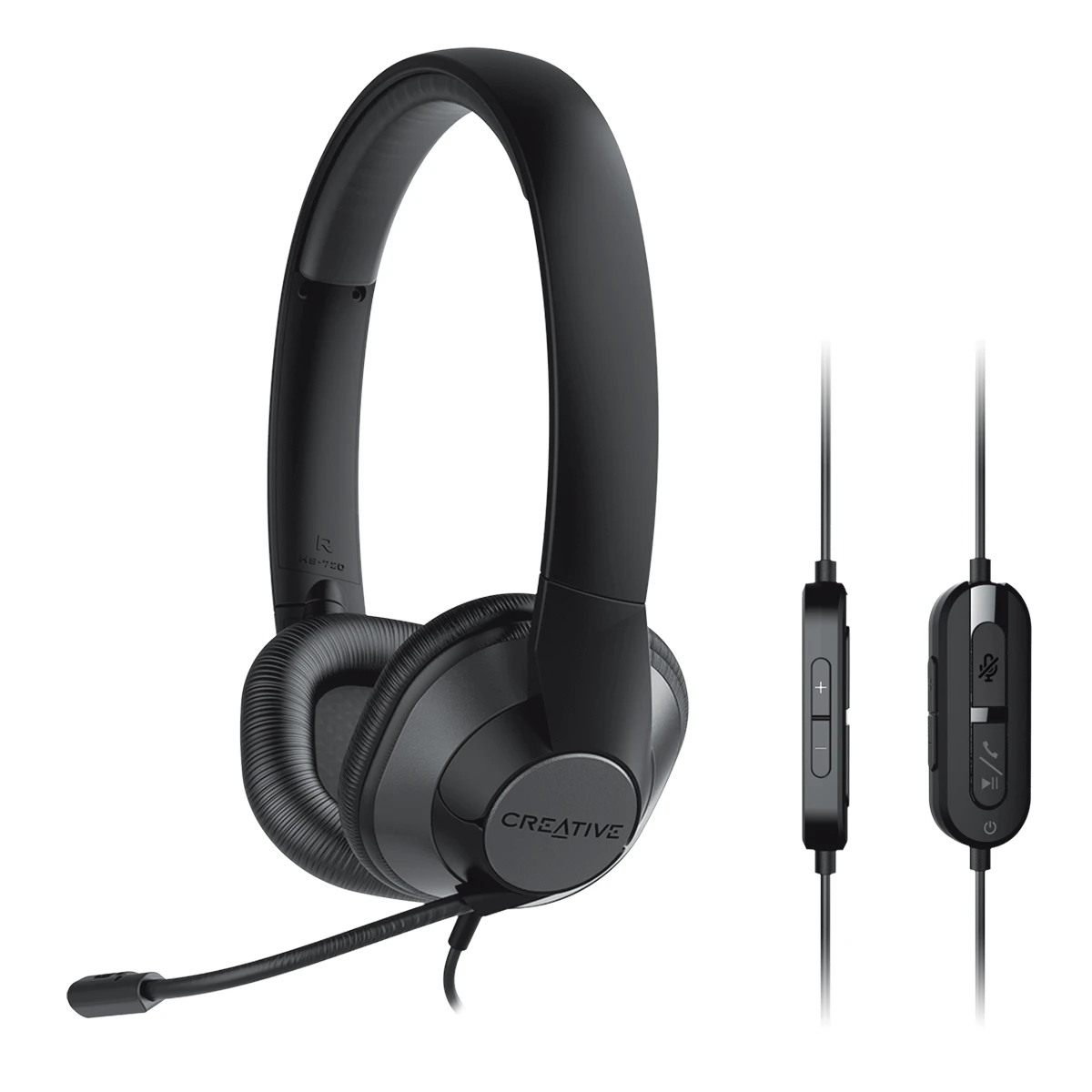 Creative HS-720 V2 juodos ausinės su valdymo pulteliu