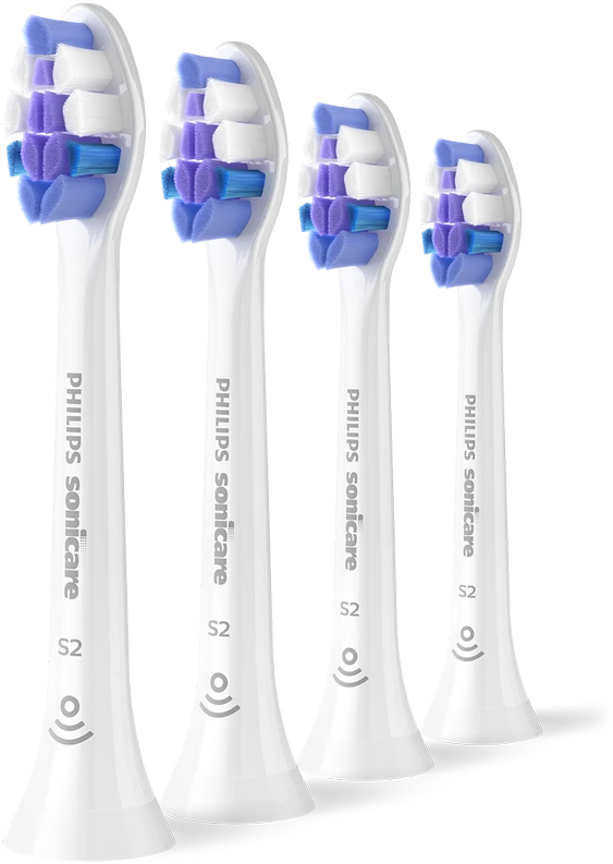 4 dalių šepetėlių galvučių pakuotė Philips Sonicare Sensitive HX6054/87, Baltos spalvos