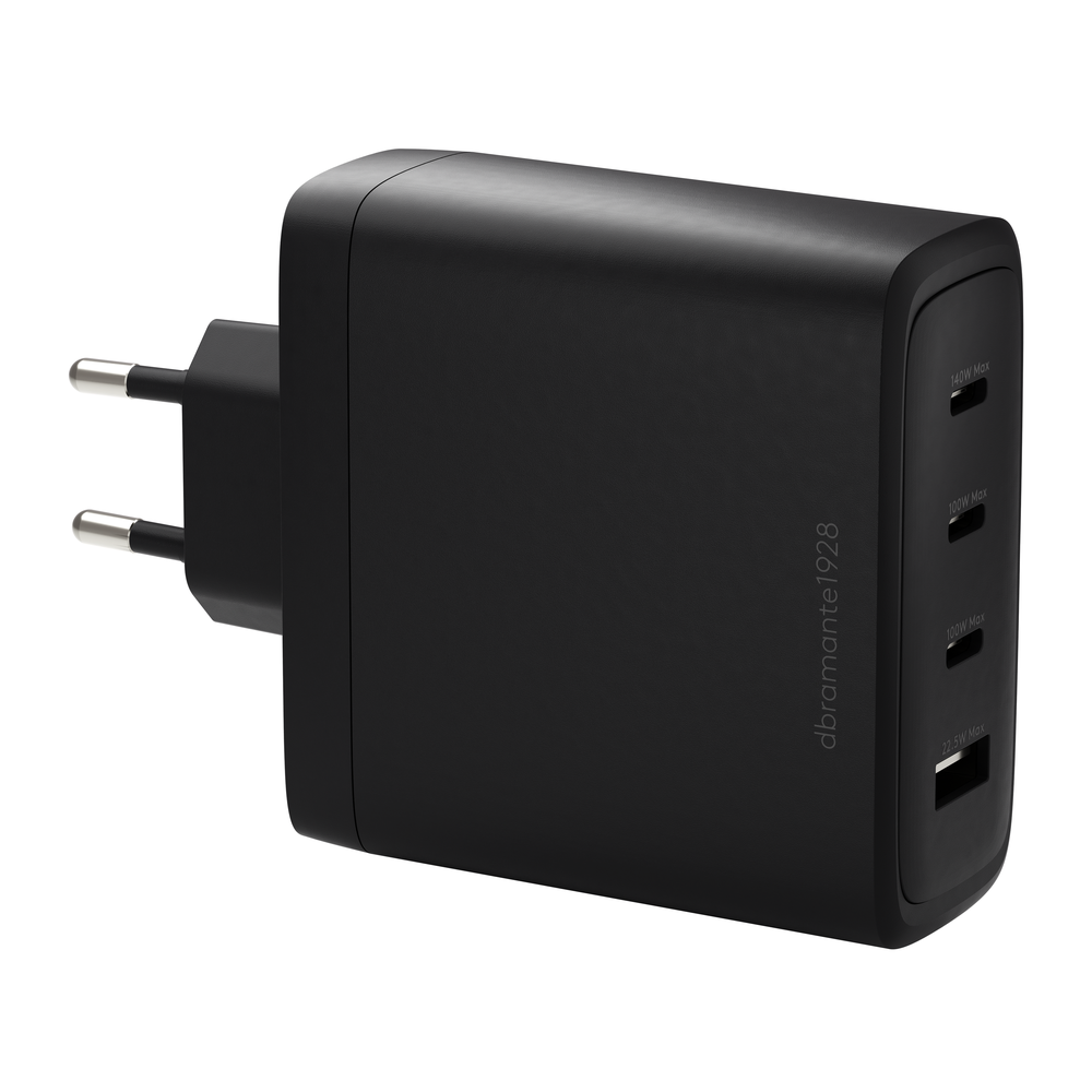 Dbramante1928 - ES sieninis įkroviklis - 3xUSB-C 140W + 1xUSB-A - Juodas