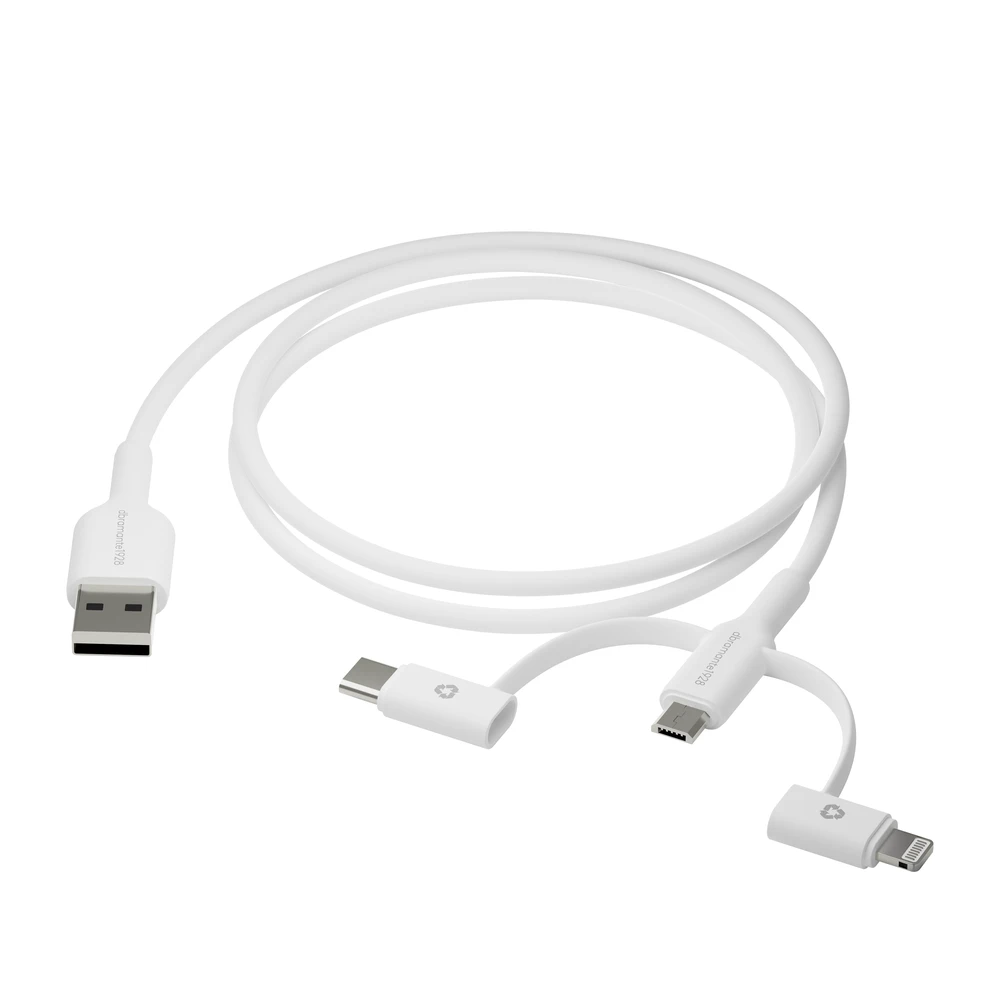 dbramante1928 – Įkrovimo laidas – 3in1 – USB A į USB-A, C ir Lightning-W