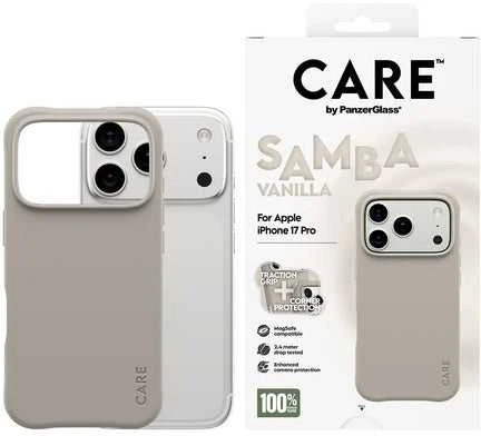 „Panzer Glass CARE by PanzerGlass“ madingas „Samba MagSafe“ dėklas, skirtas „iPhone 17 Pro“ – pilkas