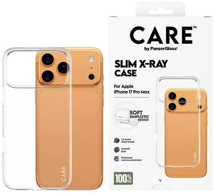 Panzer Glass „CARE by PanzerGlass“ madingas minkštas „X-Ray“ dėklas, skirtas „iPhone 17 Pro Max“ – permatomas