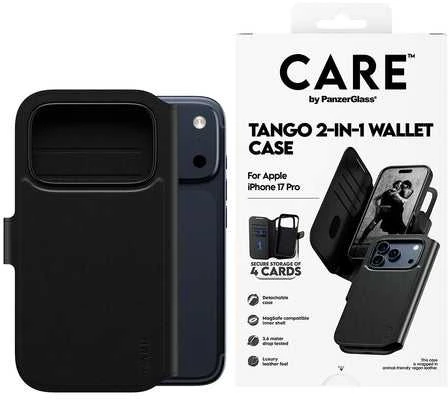„Panzer Glass CARE by PanzerGlass Feature Tango 2in1“ piniginės dėklas su „MagSafe“ jungtimi, skirtas „iPhone 17 Pro“ – Juodas